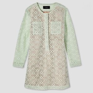 Victoria Beckham for Target Girls Mint Green Lace Dress Long Sleeves Sz.M Easter